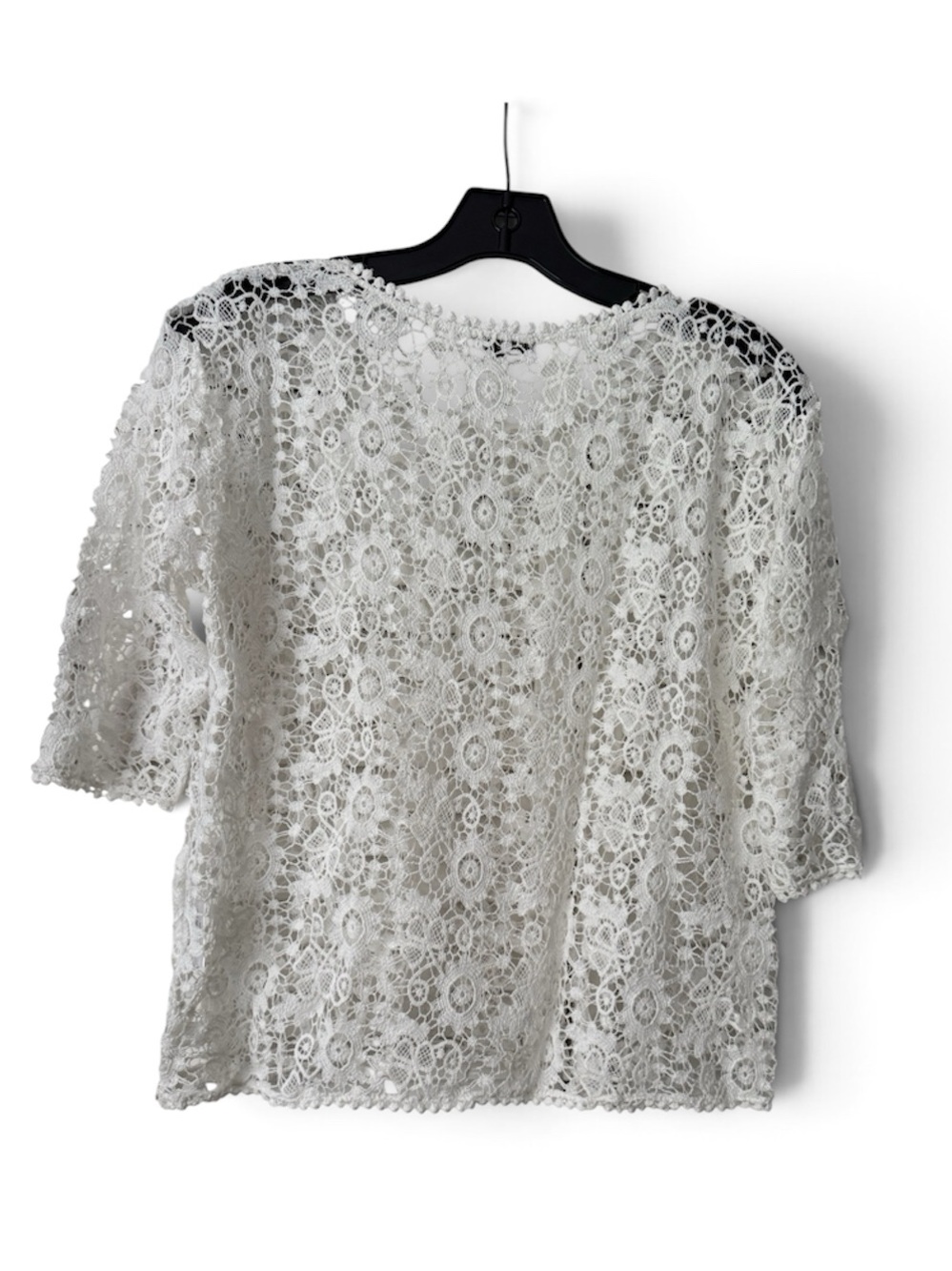 Ragdoll LA white floral lace top crew neckline Size M - Picture 3 of 6